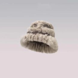 Rabbit Fur Hat Women's Autumn And Winter All-matching Thickened Plush Knitted