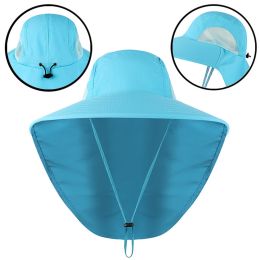 Fishing Sun Hat UV Protection Neck Cover Sun Protect Cap Wide Brim Neck Flap Fishing Cap For Travel Camping Hiking Boating