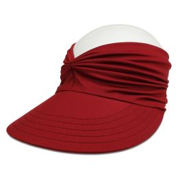 Wide Brim Sun Protection Hat; Visor Hat; Breathable Empty Top Sun Hat; Scallop Cap For Beach Outdoor; Women's Hat & Caps