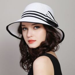 1pc Sun Hat; Beach Hat; Sun Protection; Foldable; Ribbon Hat; Women's Hat; Colors: Milky White/White/Beige/Pink/Brown